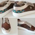 Sneakers Texas chocolate con arte turquesa