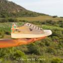 Sneakers Dasha ivory con arte celeste 